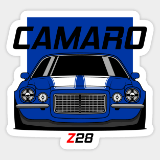 Front Racing Blue Camaro Z 28 Sticker